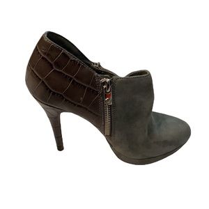 Michael Kors York Suede Platform Bootie Gray & Brown Size 7